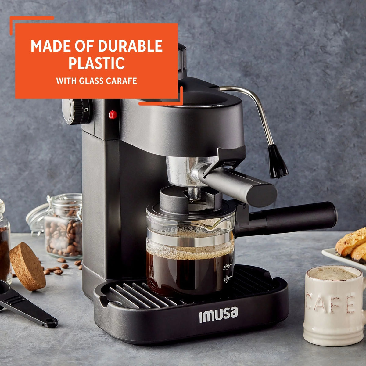 4 Cup Capacity Electric Espresso Cappuccino Maker 800 Watts Black M26639
