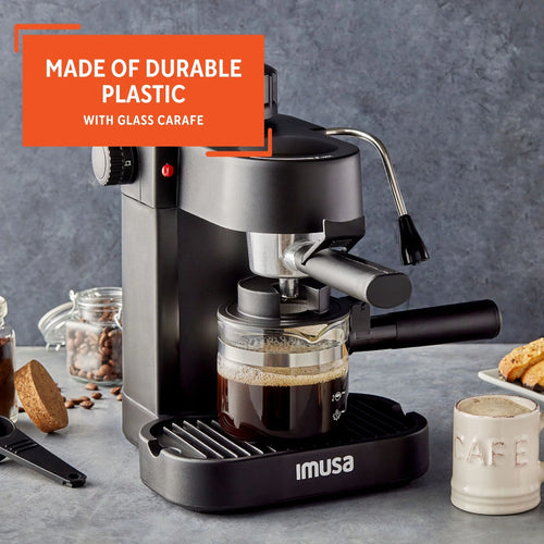 4 Cup Capacity Electric Espresso Cappuccino Maker 800 Watts Black M26639