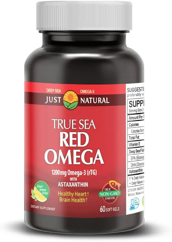 Omega-3 Fish Oil 1714mg Supplement with Astaxanthin, Vitamin E, EPA & DHA 60 Softgels D19097