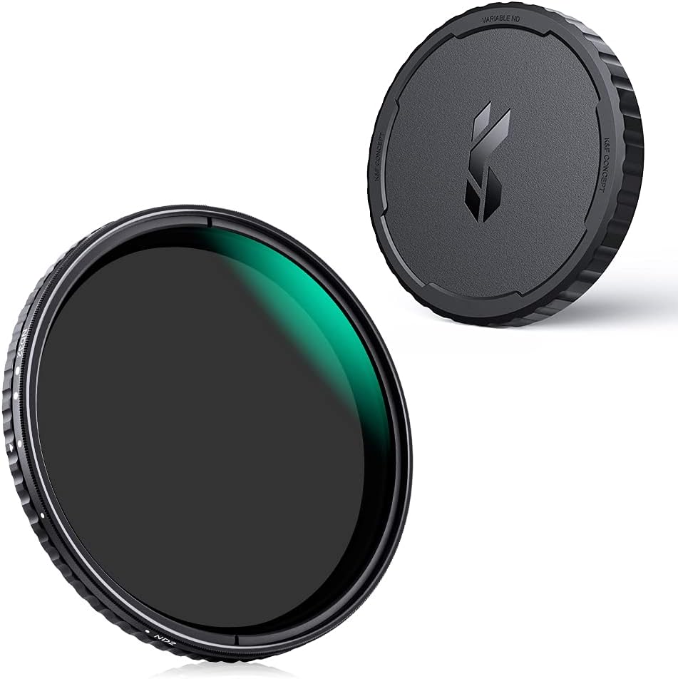 67mm Variable ND Lens Filter & Filter Cap Kit (2 Pcs) Adjustable Neutral Density ND2-ND32 with TPU Filter Cap C530