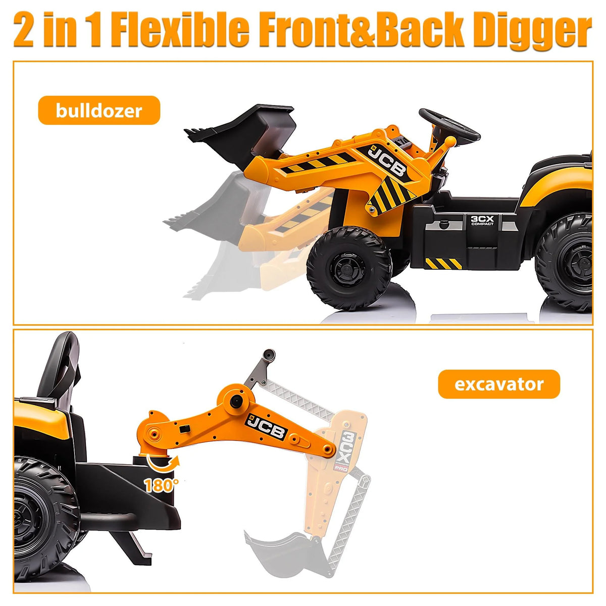 Yellow 24V Ride on Excavator with Remote Control M67296