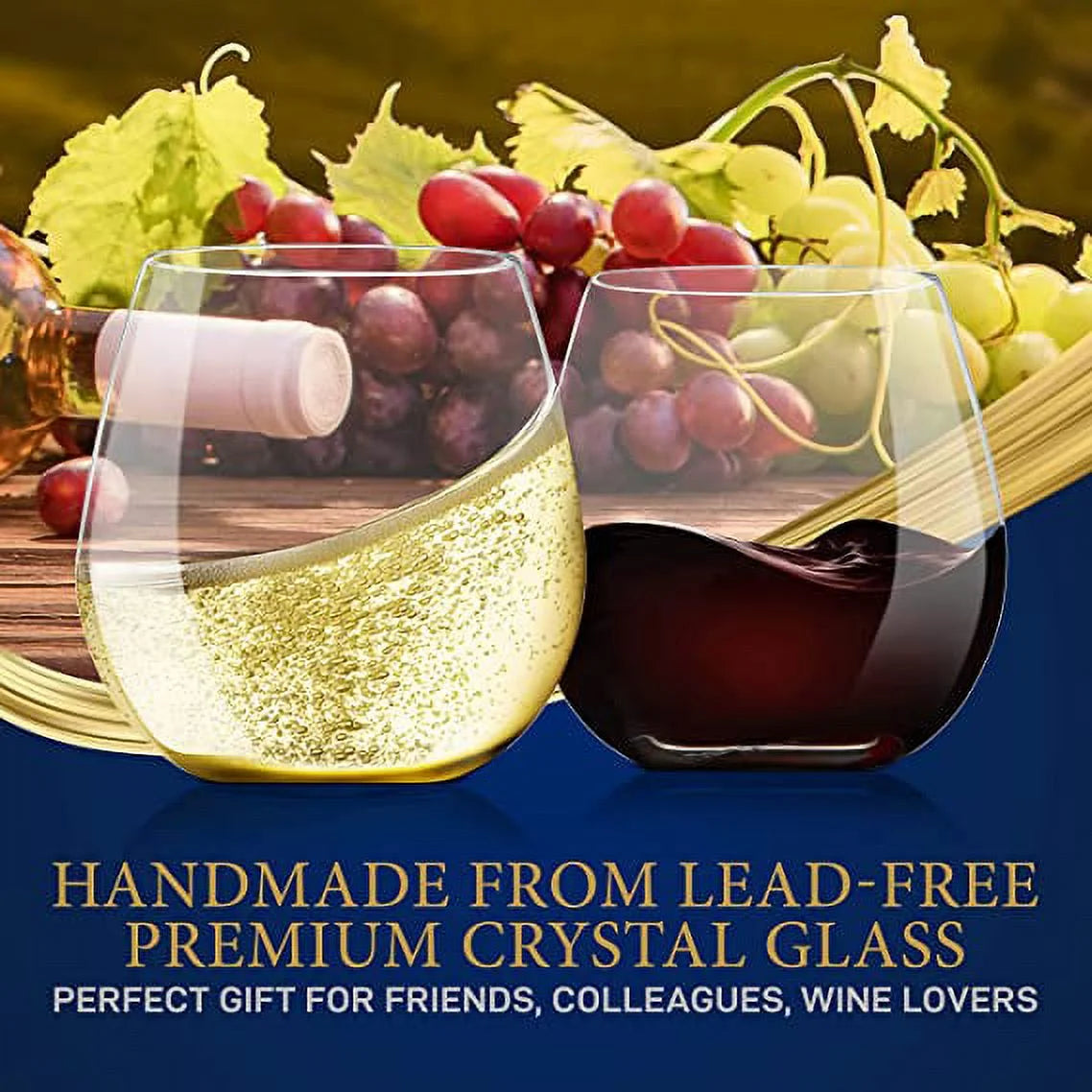Stemless Wine Glasses Set of 12 U24017