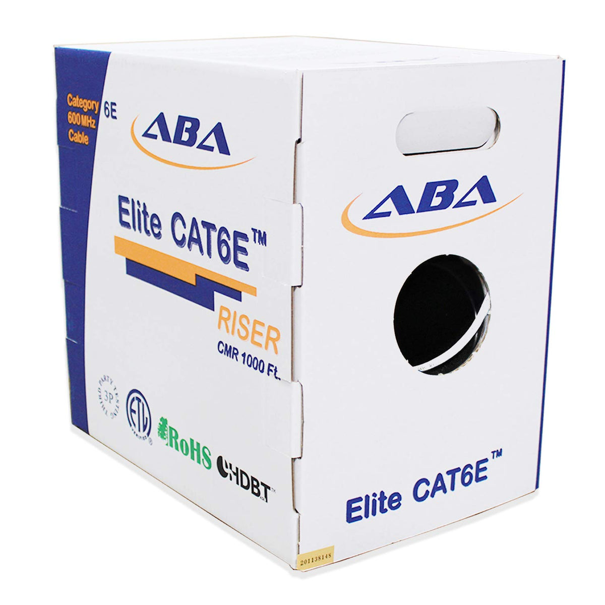 Cat6 CMR Riser Ethernet Cable 1000ft, 24AWG, Solid Bare Copper, 600MHz, Bulk LAN Cable - Green N102418
