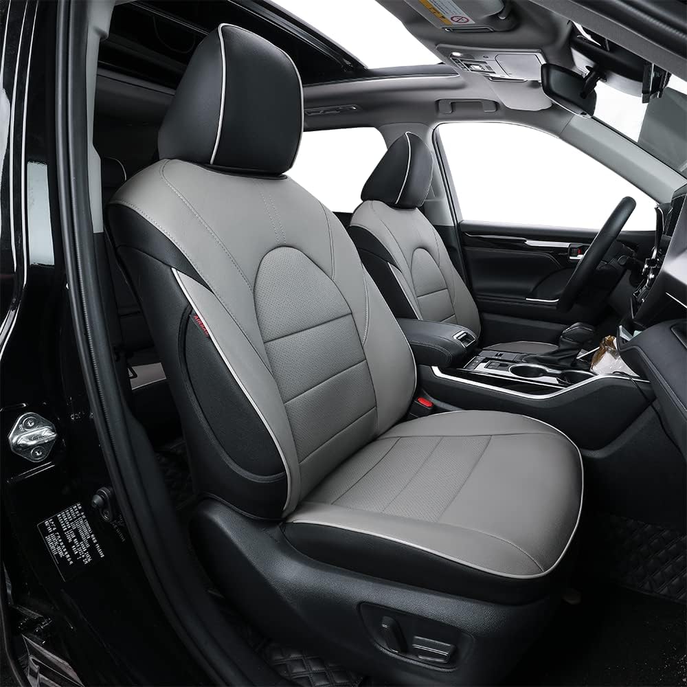 Custom Fit Full Set Car Seat Covers Three Rows Black Leatherette R117590
