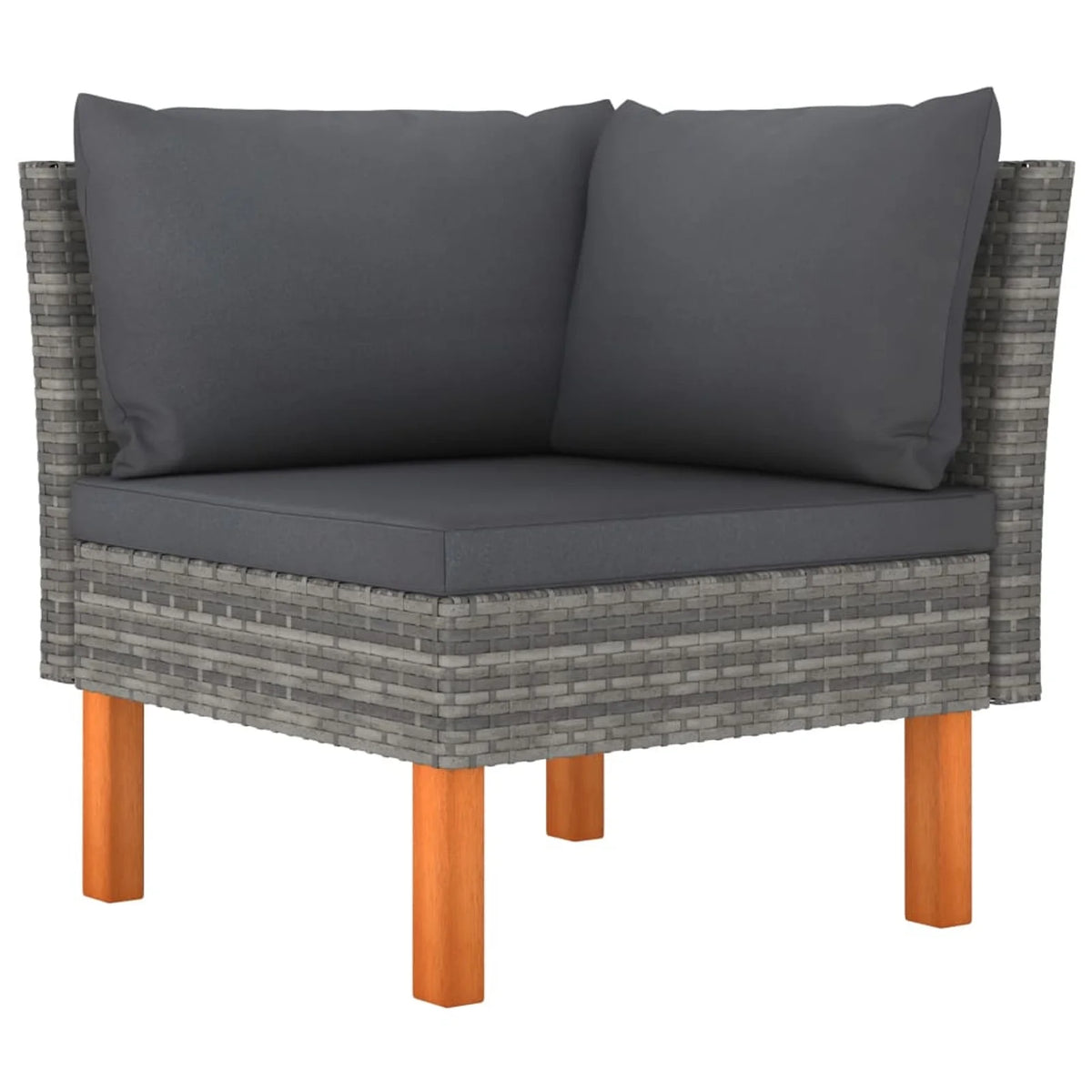 Set of 9 Gray Poly Rattan Patio Conversation Sofa Set with Cushion J126611