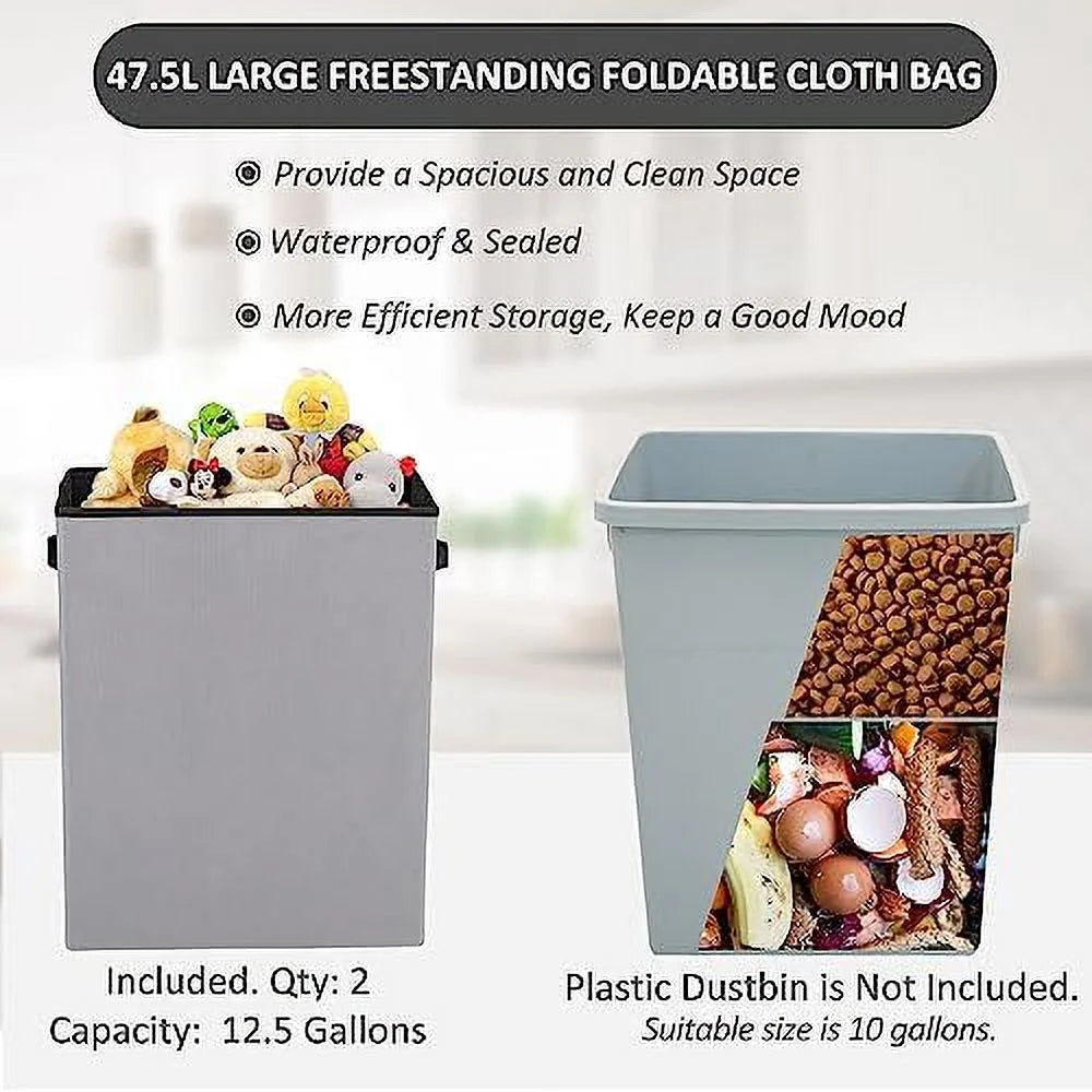 Double Tilt Out Trash Cabinet Laundry Hamper with Drawer 20 Gallon Black N27801