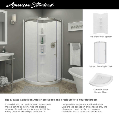36-in x 72-in 3-Piece Glue To Wall Arctic Shower Wall K439