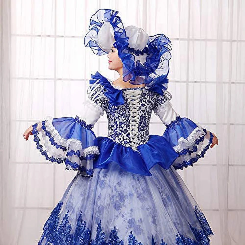 Rococo Baroque Marie Antoinette Dresses 18th Century Renaissance Costumes Historical Period Dress Ball Gown H987