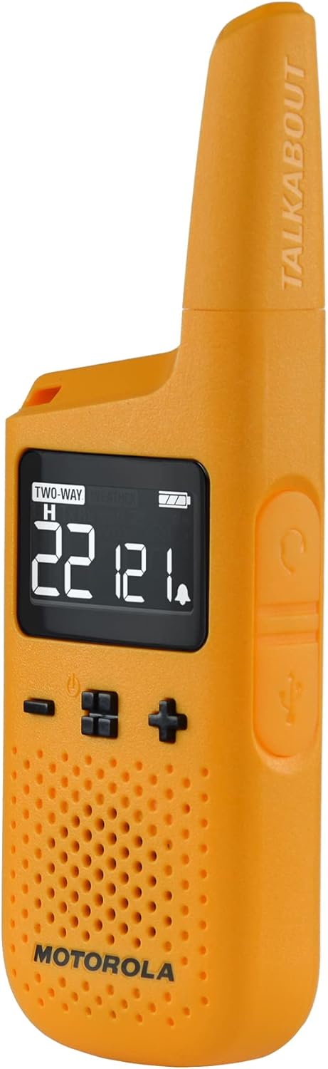 Yellow 25 Mile 2 Way Radio with Charging Dock Q22219