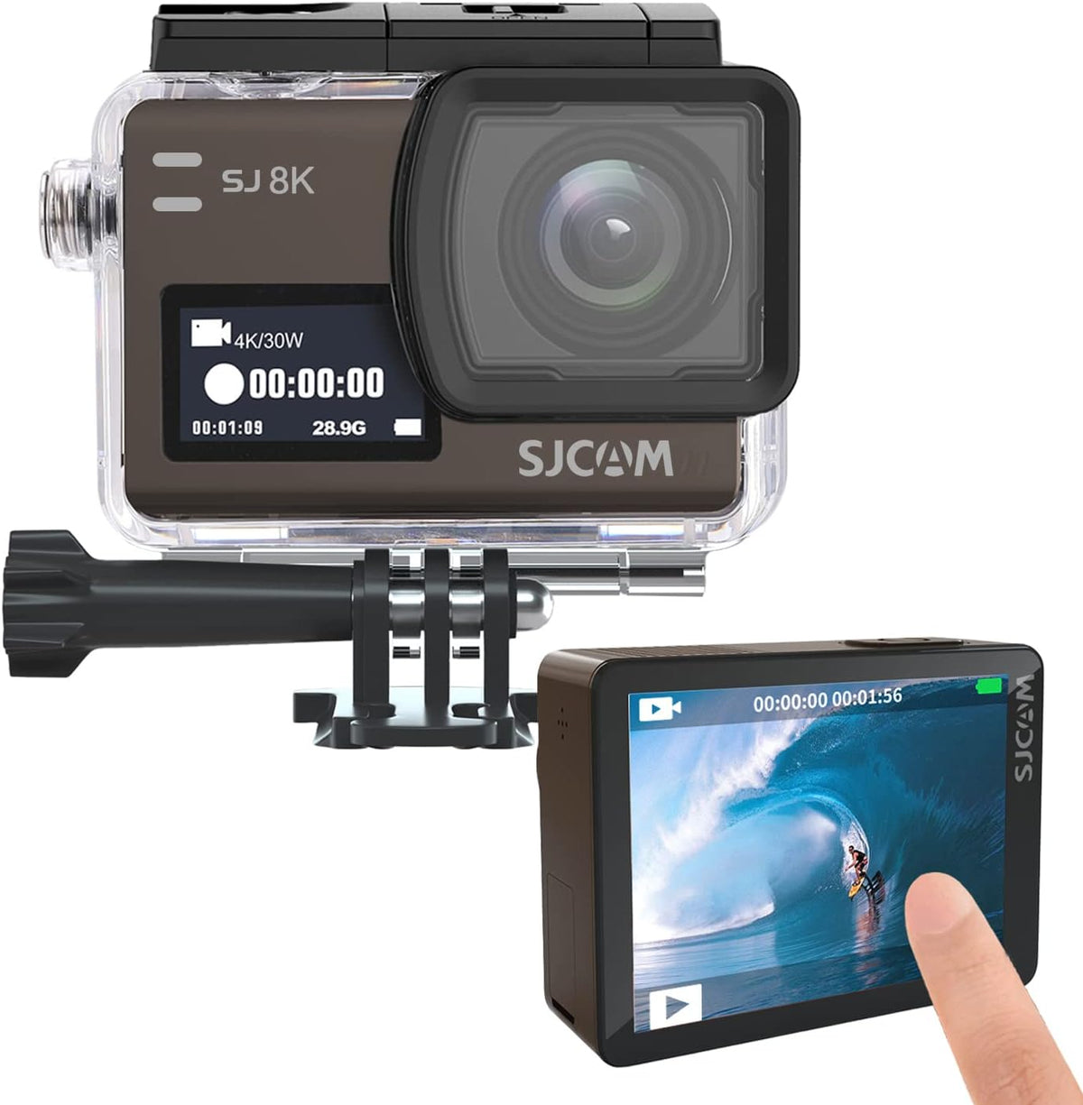 4K Action Camera 170 Degree Wide Angle 98FT Waterproof with Case F15395