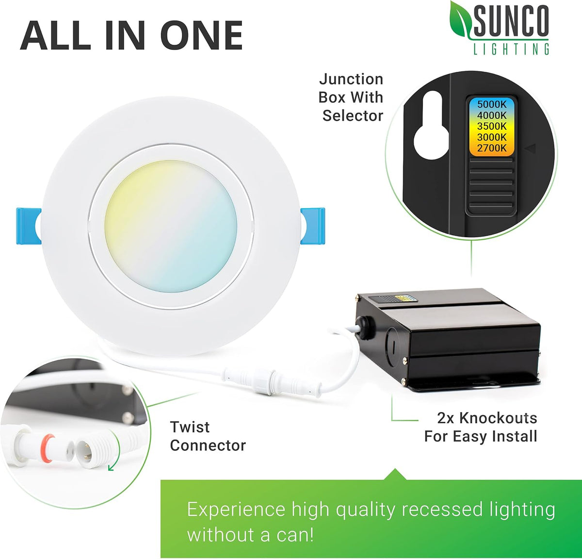 4 Inch Dimmable LED Recessed Lights 6 Pack J8530