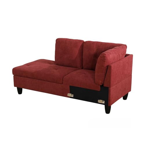 Red Flannelette 3-Piece Sofa Set B80167