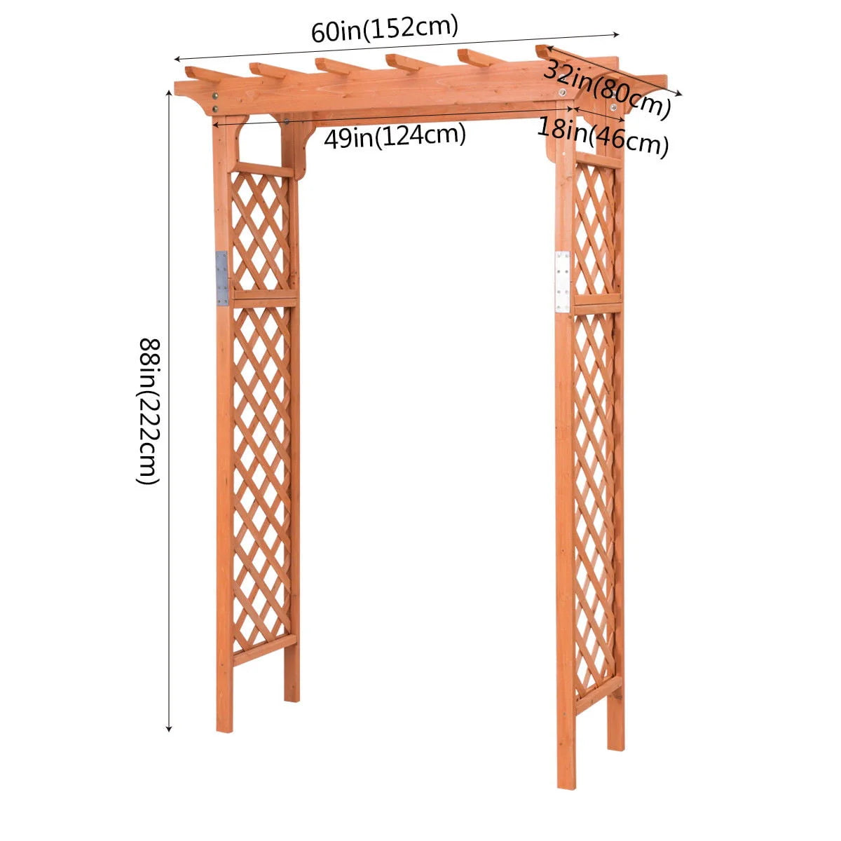 Wooden Garden Arch Trellis Pergola E4430