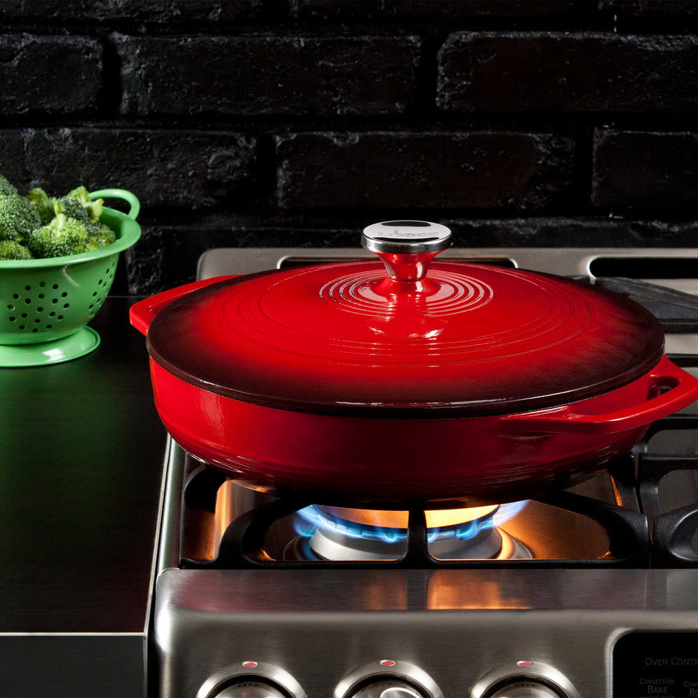 Red Cast Iron Casserole Dish 3.6 qt Z785