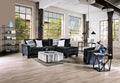 Black Microfiber Sectional Sofa and Arm Chair H25039