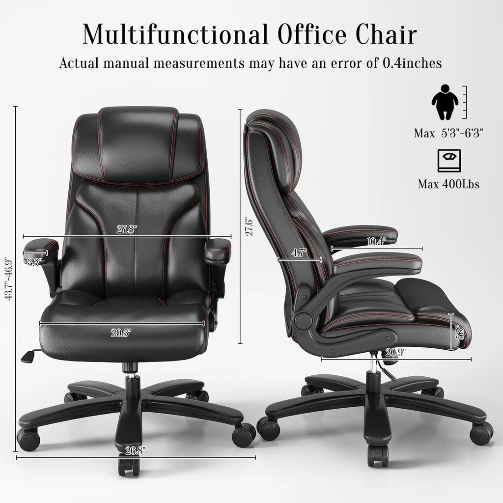 Black PU Leather Ergonomic High Back Swivel Office Chair L2420