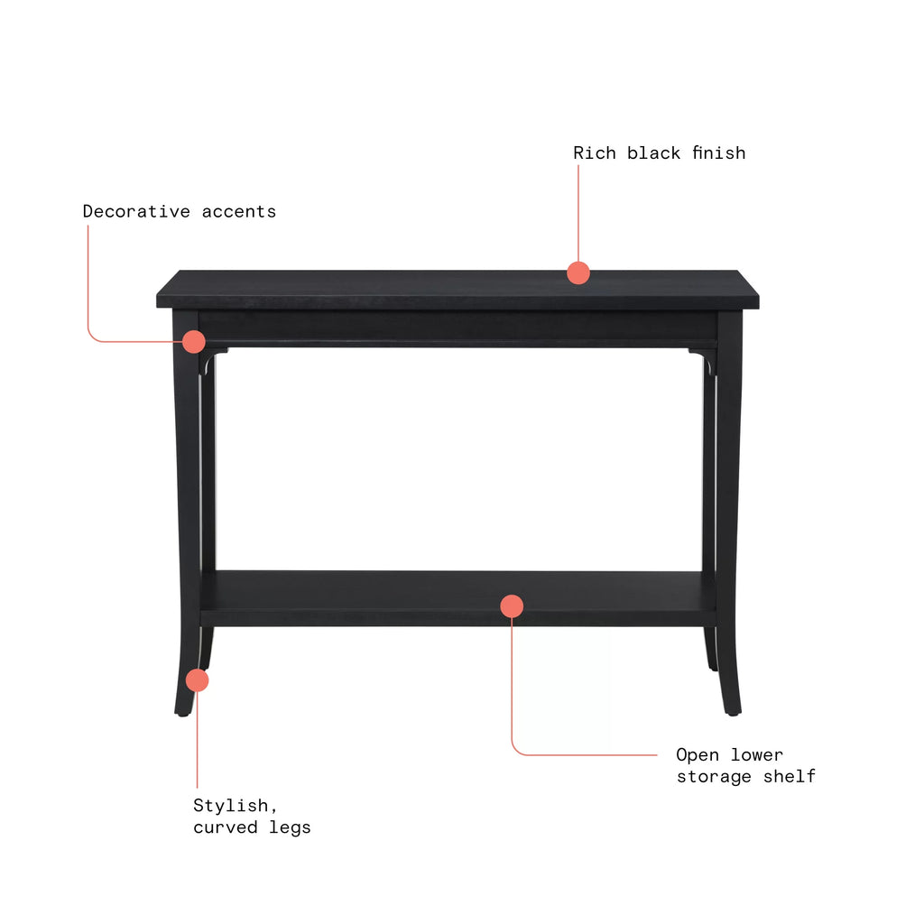 Console Table with Lower Shelf and Solid Wood Frame Z24810