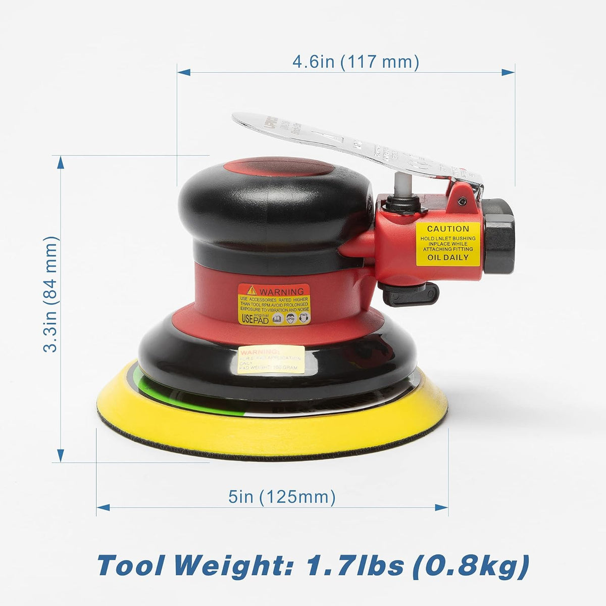5 inch Air Random Orbital Sander, Dual Action Pneumatic Palm Sander, Pack of 2 U40056