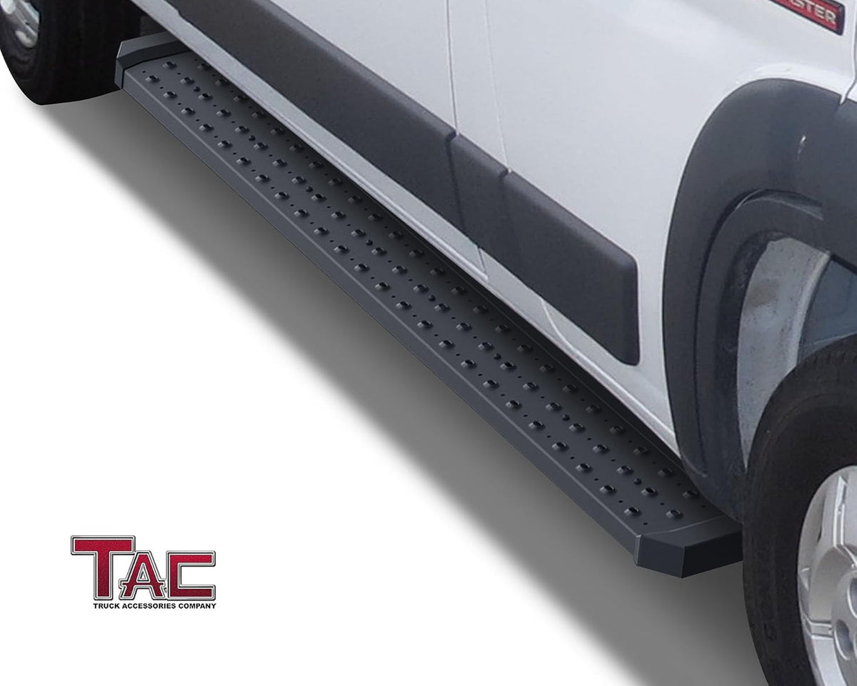 6.5" Steel Running Boards for RAM Promaster Van, Black Side Step Bars (2 Pieces) E14467