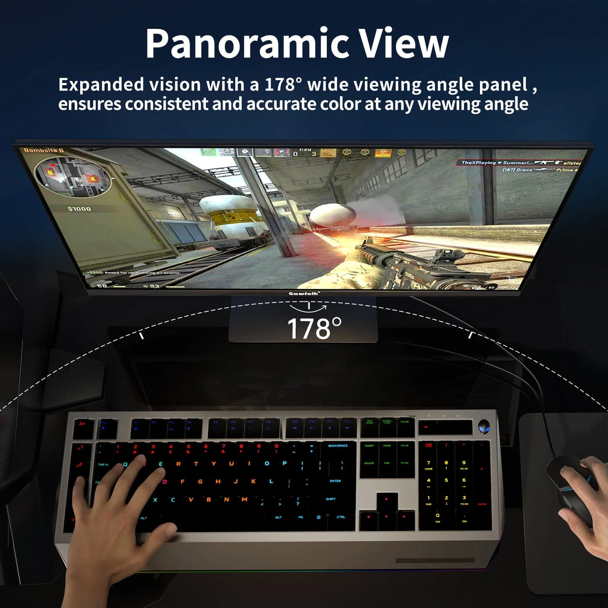 24.5 inch Curved Gaming Monitor 180hz FHD Frameless VA Black A41737