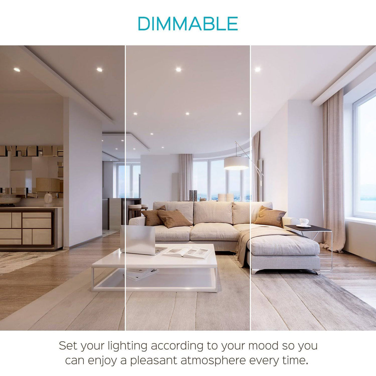 4 inch Ultra Thin LED Recessed Light with J-Box, 10W, 2700K Warm White Dimmable, 650 Lumens, IC Rated I300