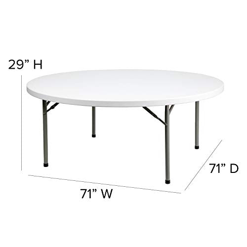 2' Round White Plastic Folding Event Table J511839