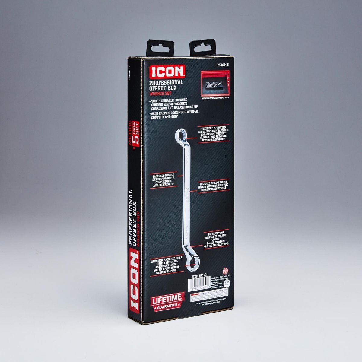 Metric Offset Box Wrench Set, 5 Piece T762