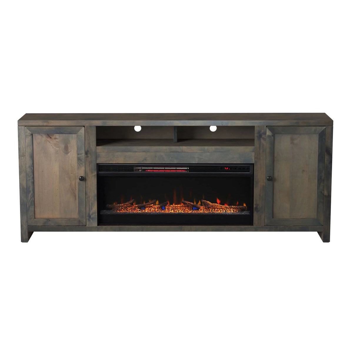 85 inch Rustic Solid Wood Fireplace TV Stand Z7855