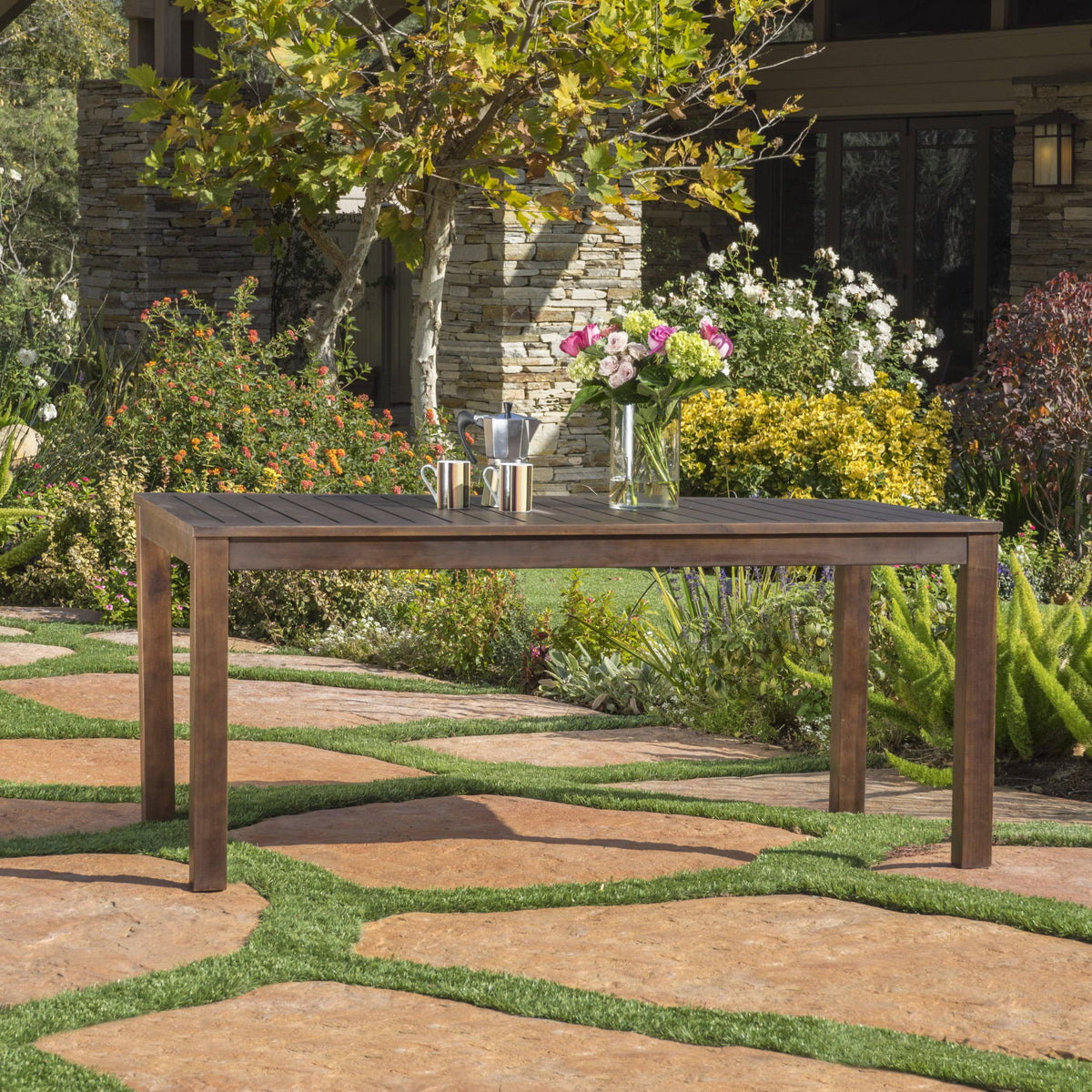Acacia Wood Rectangle Dining Table H6253