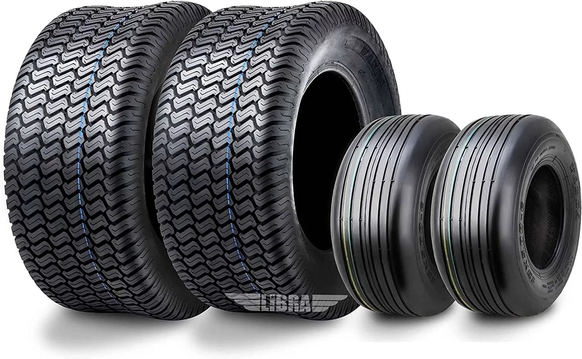 4 Set 13x5-6 Front & 18X8.5-8 Rear Lawn Mower Tires V42549
