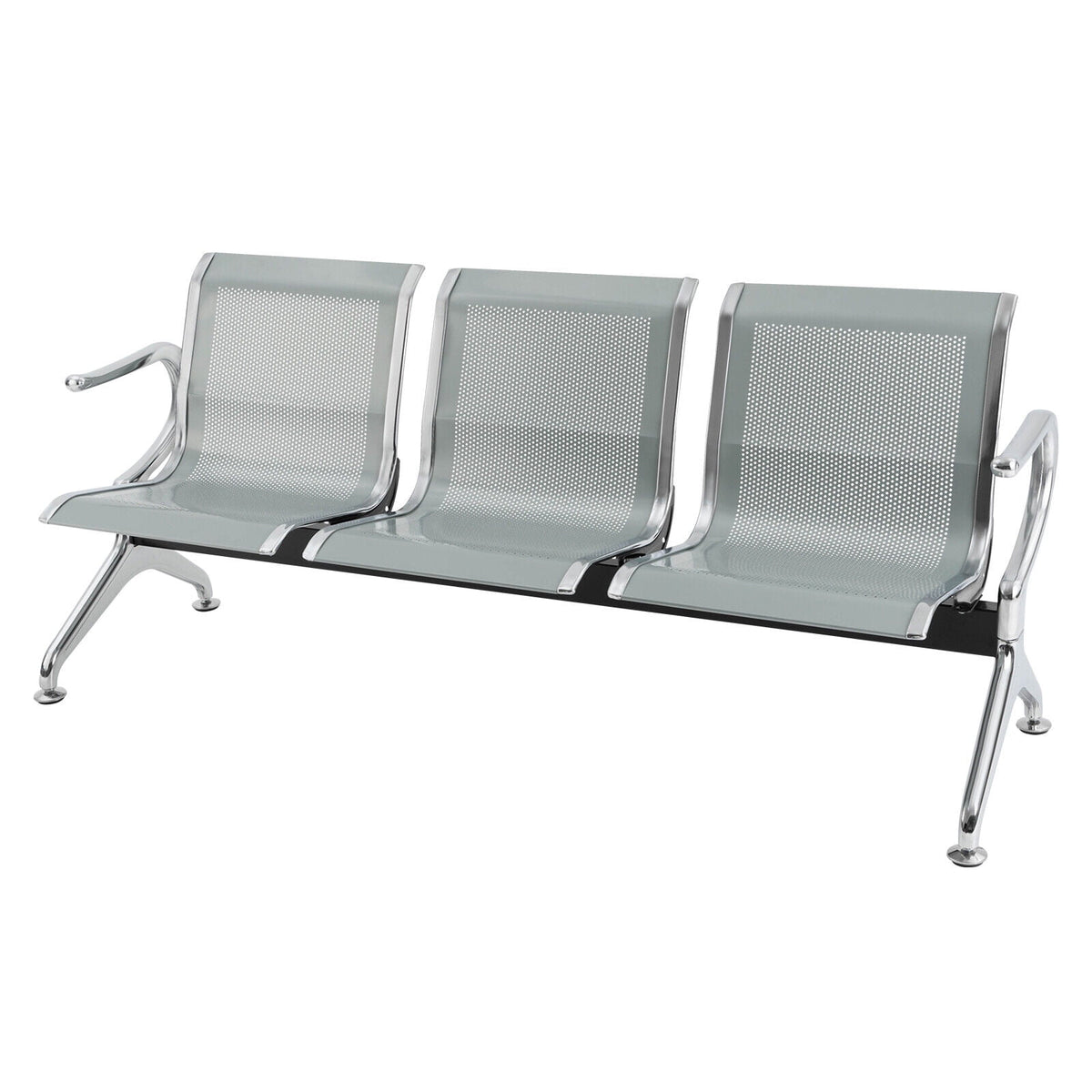 3-Seat Steel Reception Chair with Arms A59558