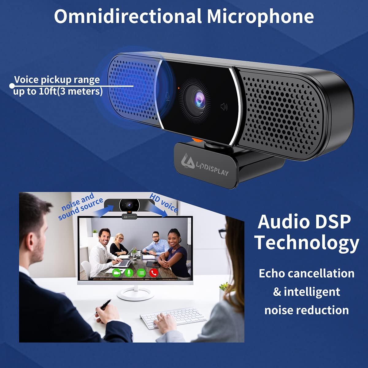 3 in 1 HD 1080p Webcam with Microphone and Speakers A6073