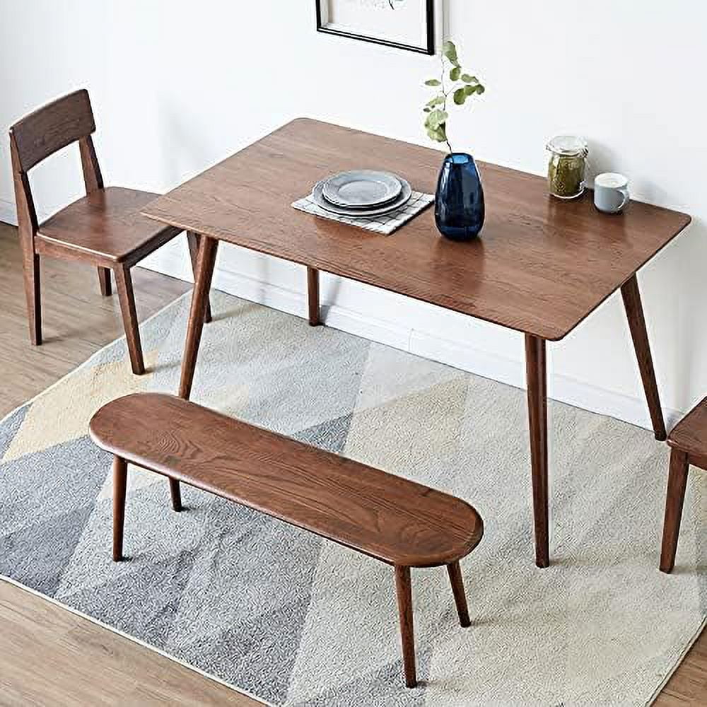 Oak Wood Dining Bench Woven Design 2-3 Seater S97836