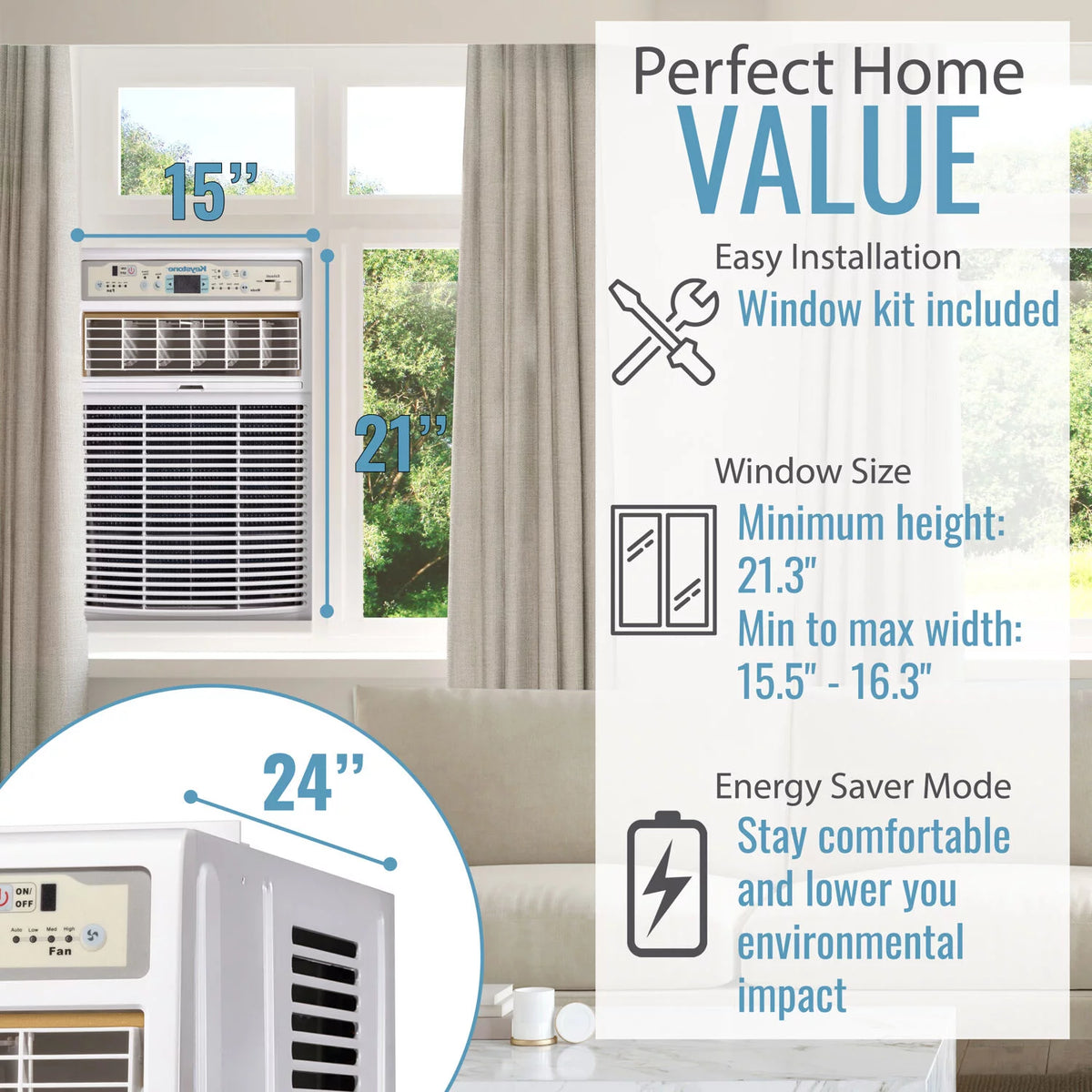 8,000 BTU Slider/Casement Window Air Conditioner Y88780