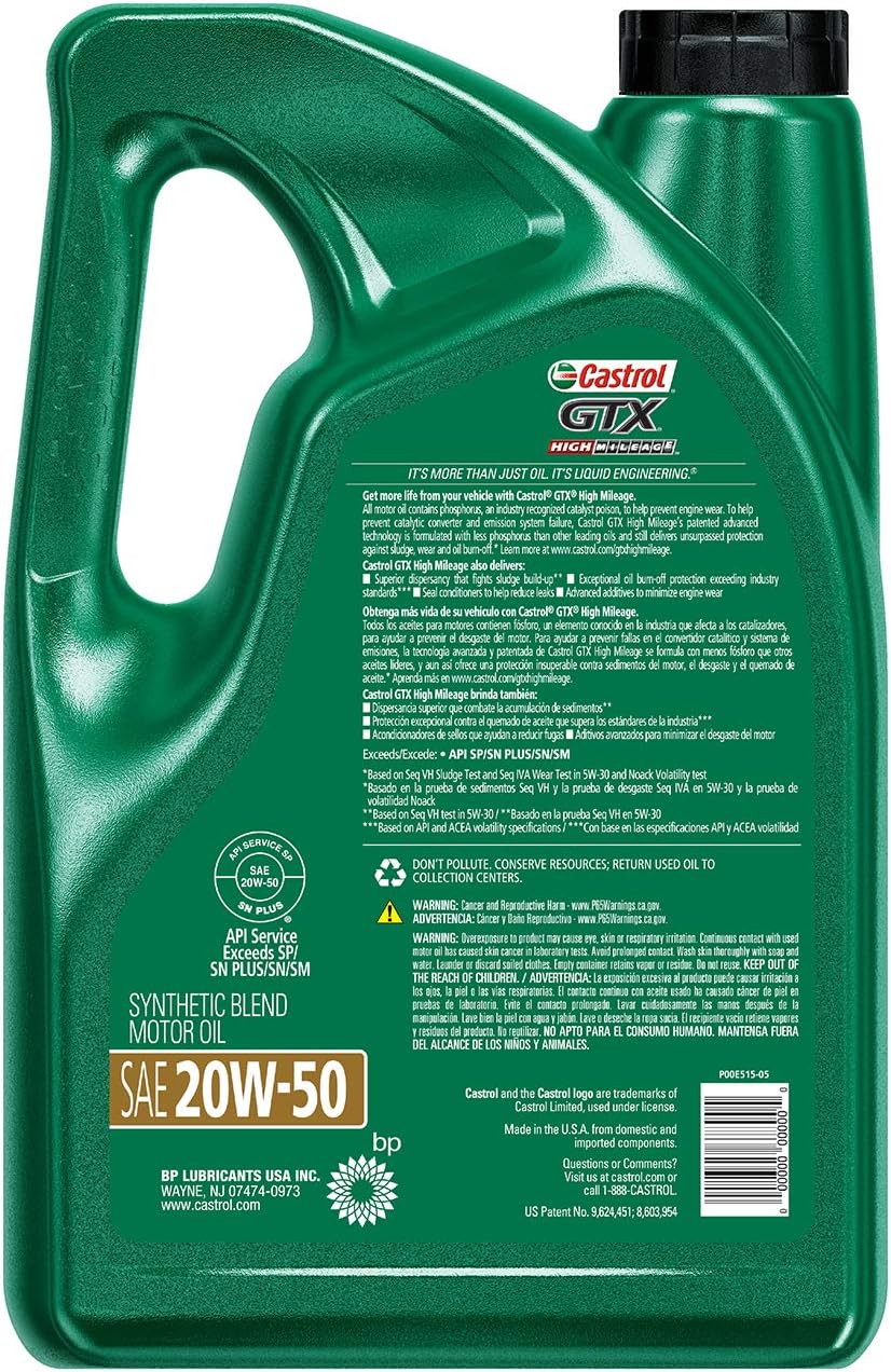20W-50 Synthetic Blend Motor Oil 5 Quart 3 Pack T844358