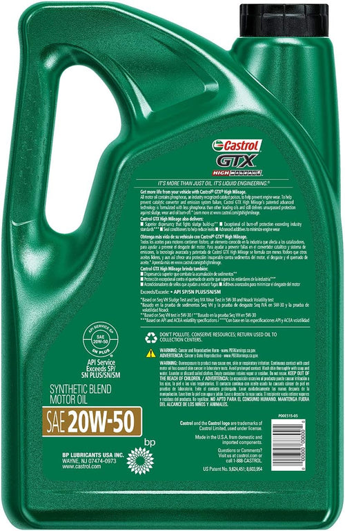 20W-50 Synthetic Blend Motor Oil 5 Quart 3 Pack T844358