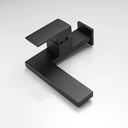 Matte Black Ultra-Thin Waterfall Bathroom Faucet E1476