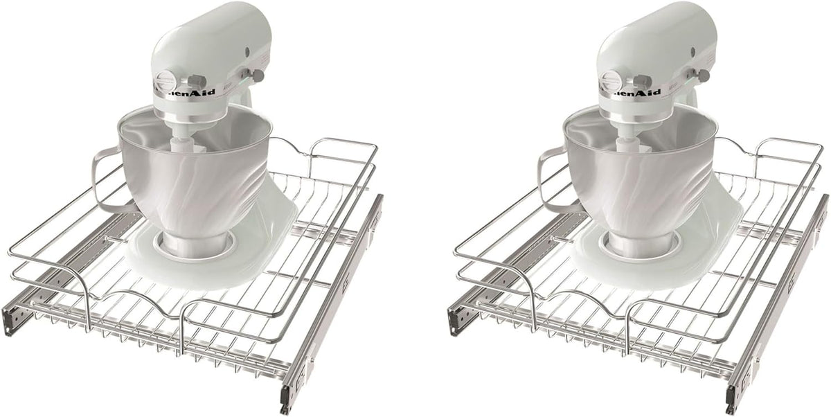 15 x 22 In Wire Pull Out Shelf and Drawer Organizer (2 Pack) P564