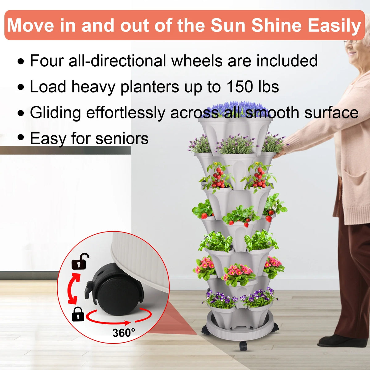 7 Tier Stackable Vertical Planter V543