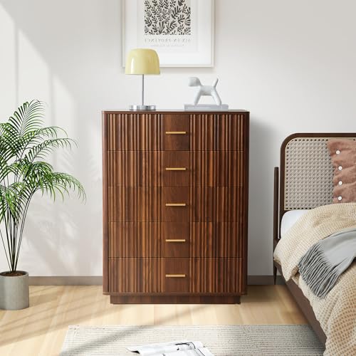 Walnut 5 Drawers Wooden Dresser Z969785