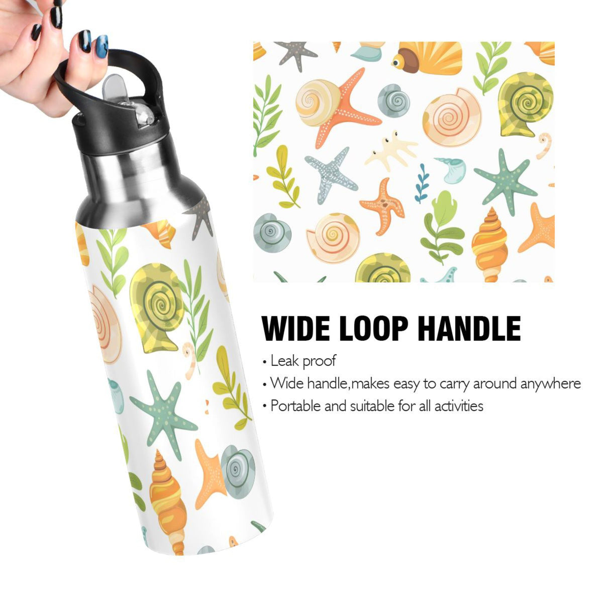 20 oz Insulated Stainless Steel Water Bottle with Straw Lid Z144415