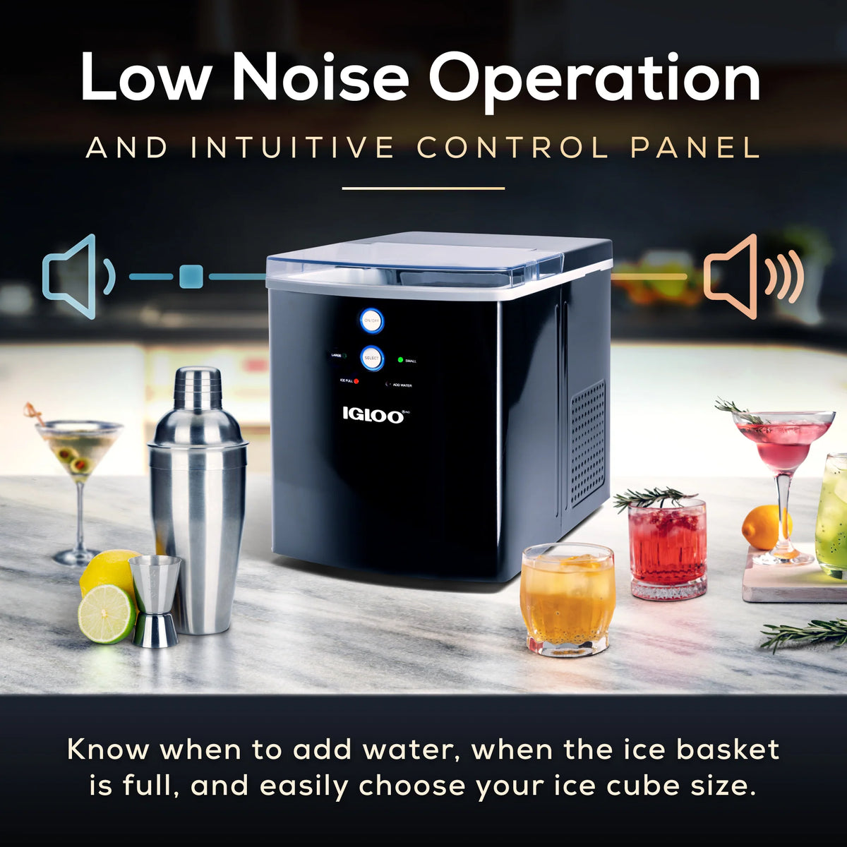 Black Automatic Portable Countertop Ice Maker K26299