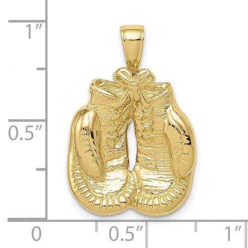 10K Yellow Gold Boxing Gloves Pendant Y449