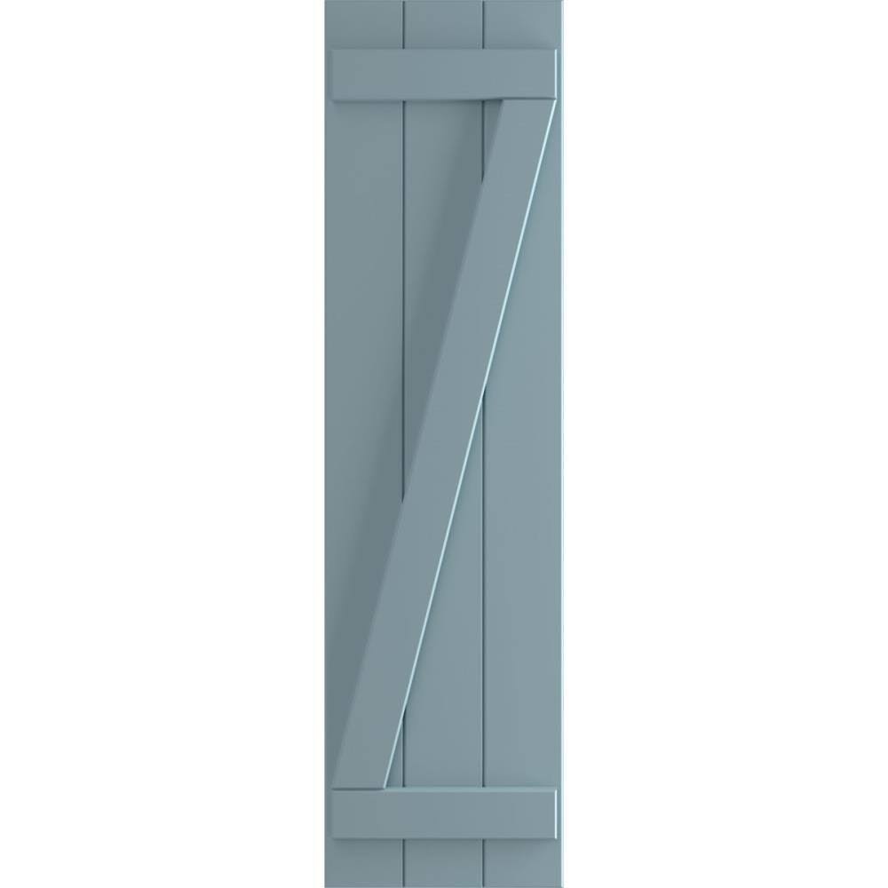 16-1/8x22 x 65x22 PVC Board and Batten Shutters, Peaceful Blue (Per Pair) K144