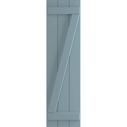 16-1/8x22 x 65x22 PVC Board and Batten Shutters, Peaceful Blue (Per Pair) K144