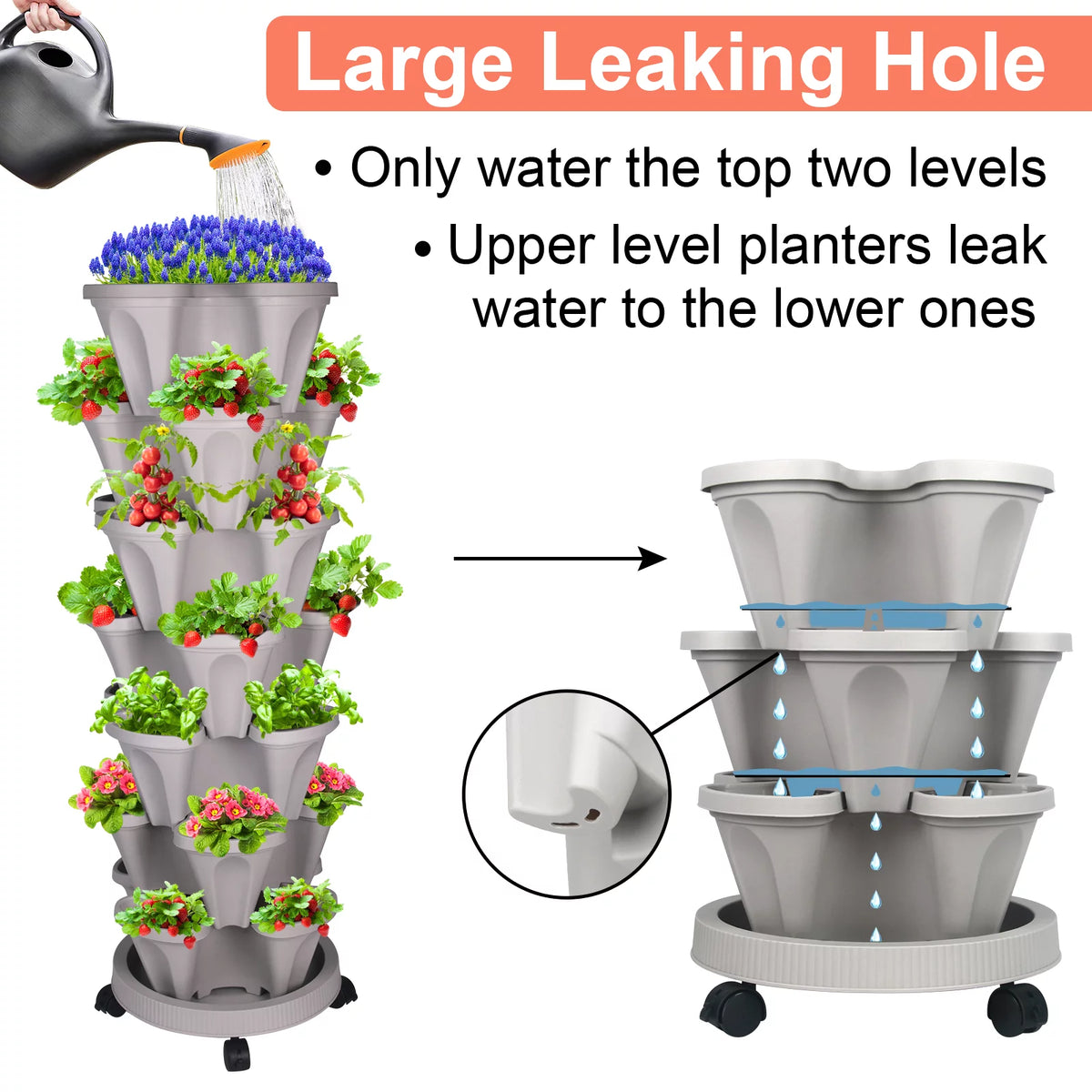 7 Tier Stackable Vertical Planter V543