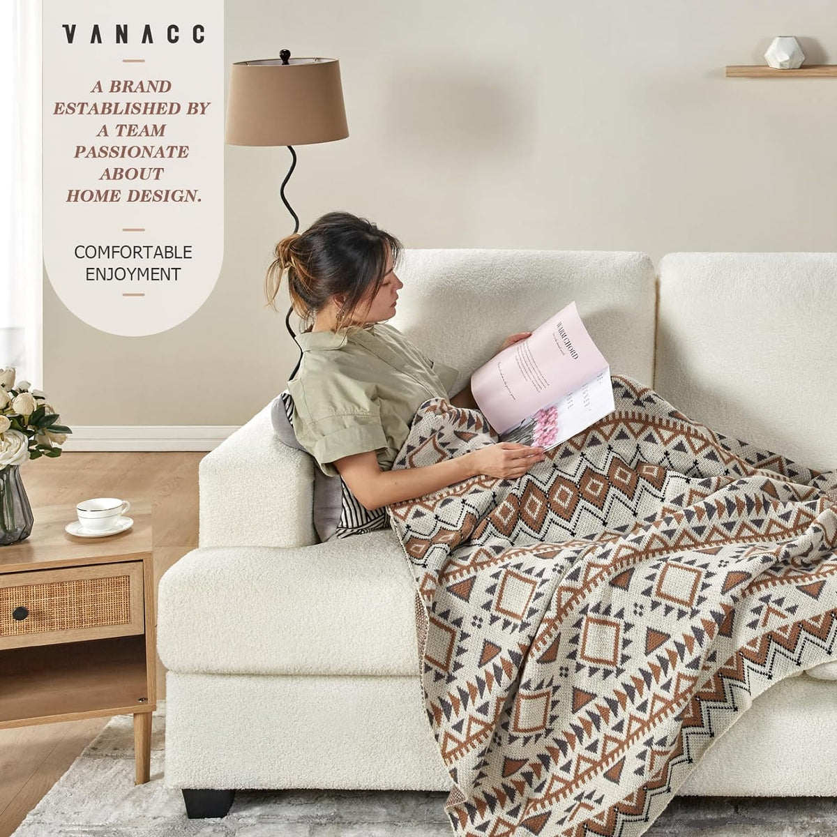 Beige Chenille 3 Seater Sofa N851435