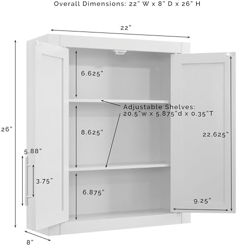 White Wall Mounted Bathroom Storage Medicine Cabinet with Shelves Q54086