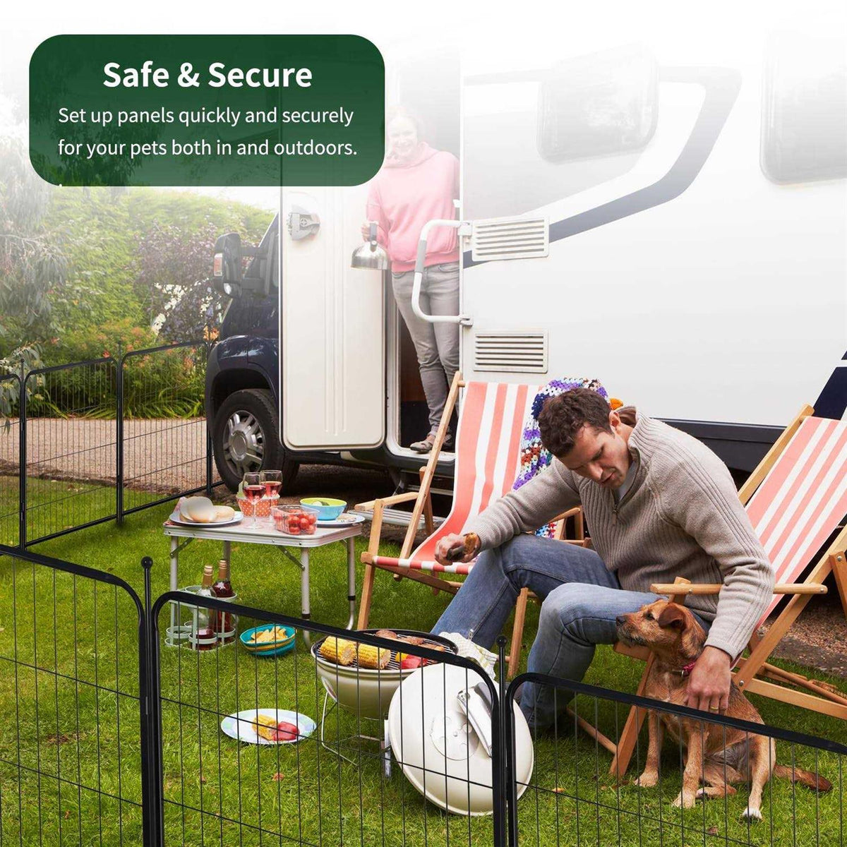 8 Panel Metal Exercise Pen with Pet Door W9204