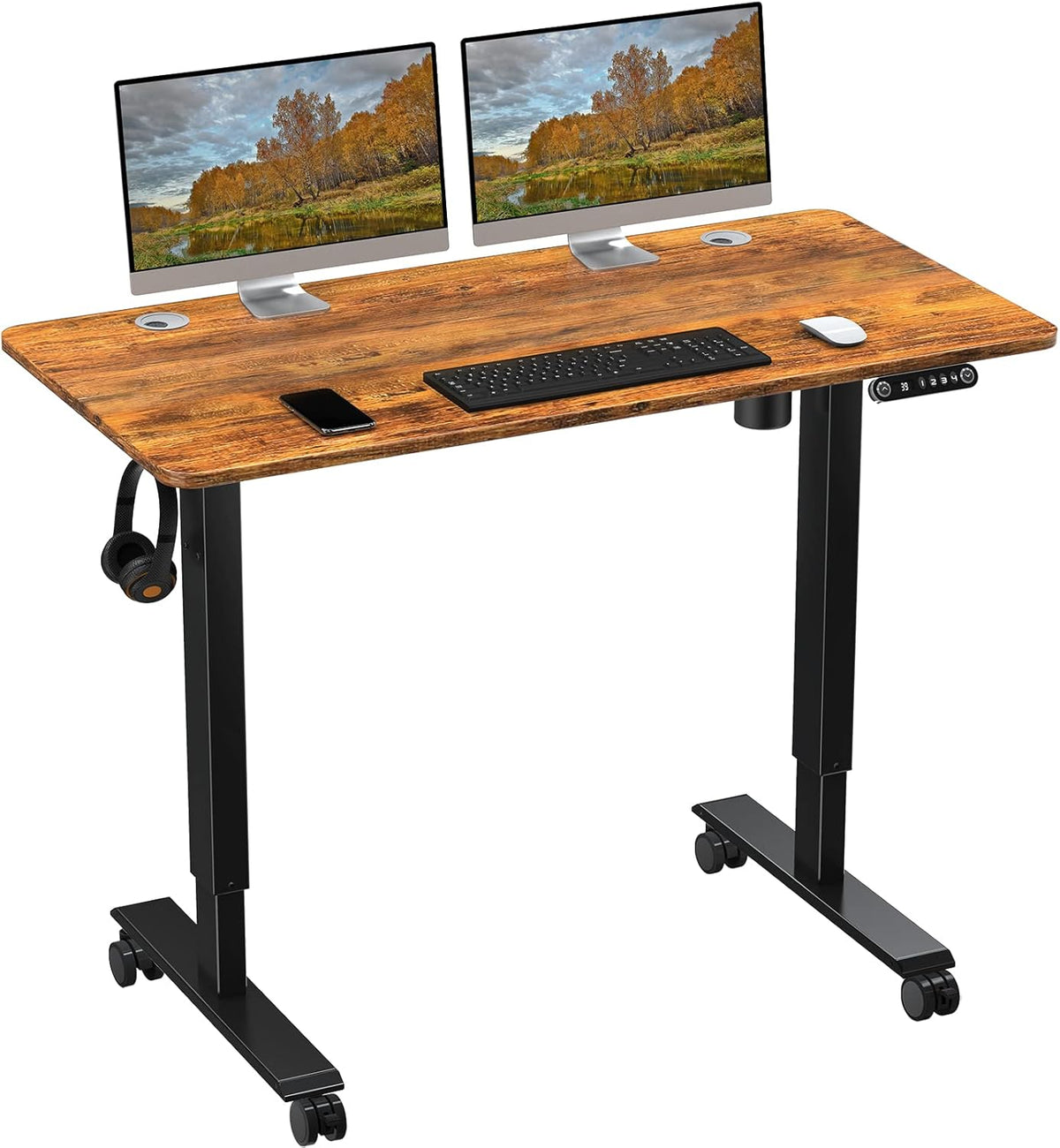 Electric Standing Desk, 48 x 24 Inch Height Adjustable Desk, Black P5132